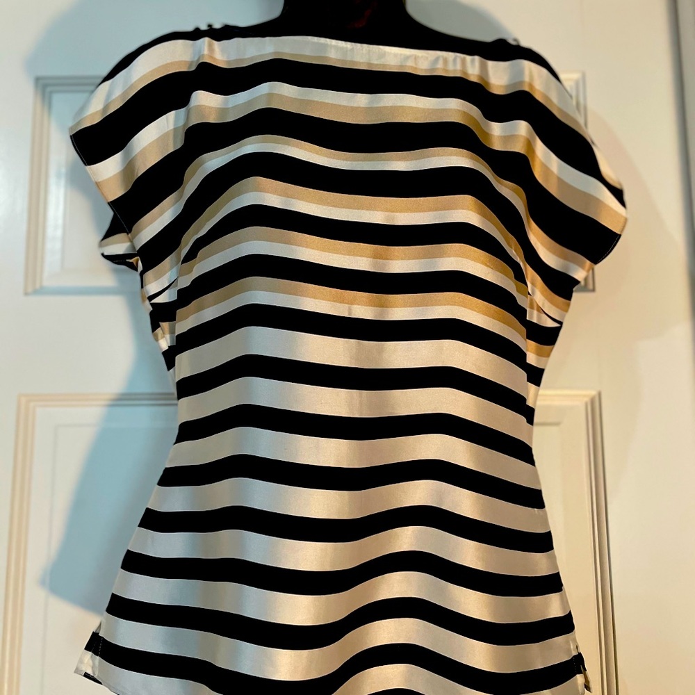WHBM 100% Silk Peep Shoulder Blouse - Like New